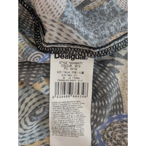 Desigual Melina Off Shoulder Peasant Boho Festival Blouse Sz Med Medallion Flowy - Picture 9 of 11